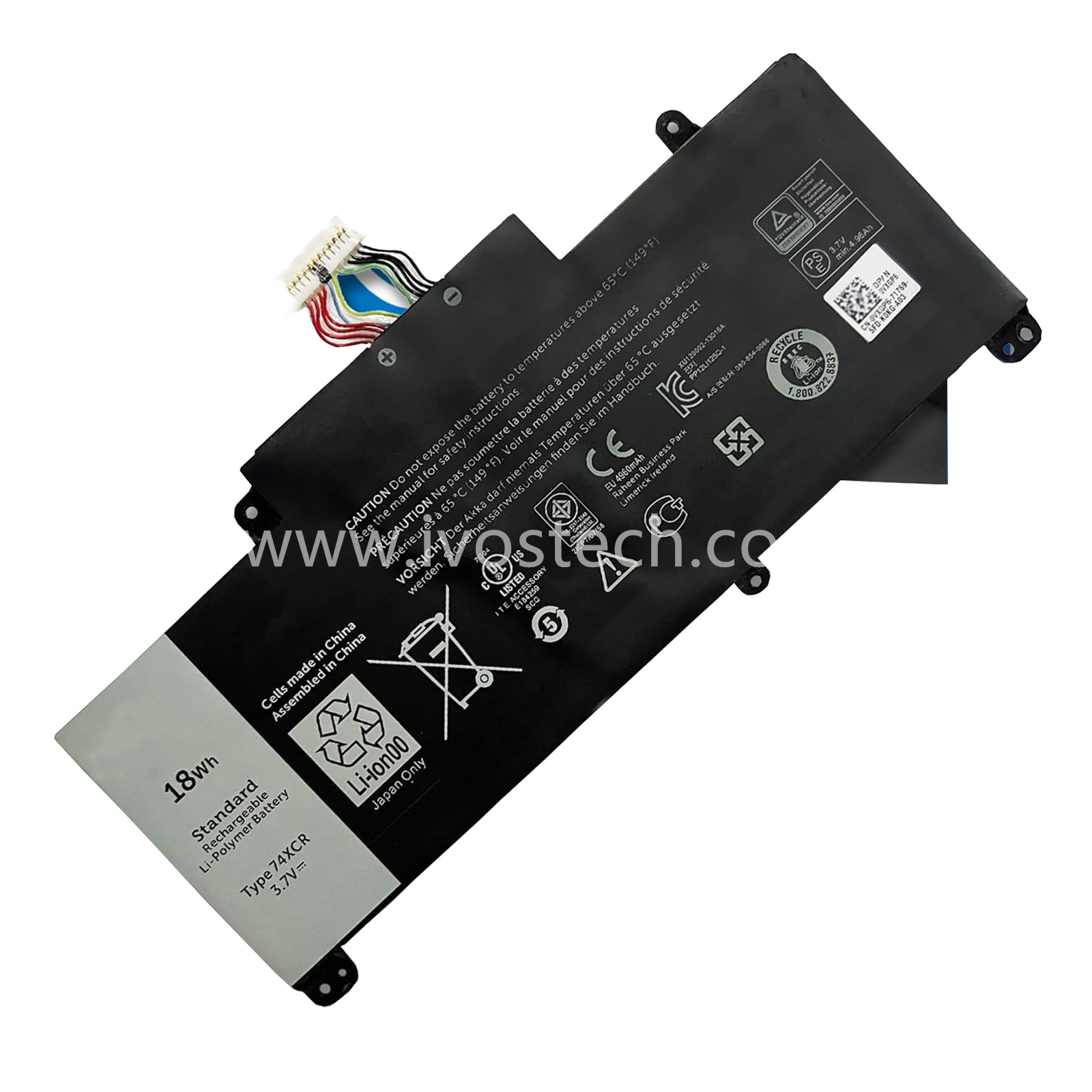 74XCR 18Wh 3.7V Replacement Laptop Battery for Dell Venue 8 Pro 5830 Tablet