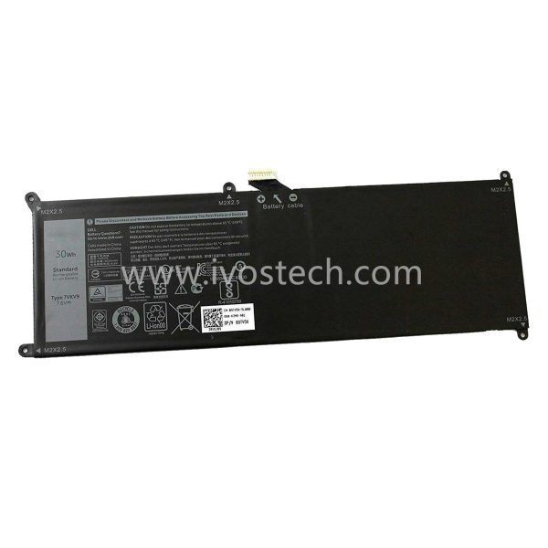 7VKV9 30Wh 7.6V Replacement Laptop Battery for Dell XPS 12 9250 Latitude 12 7275