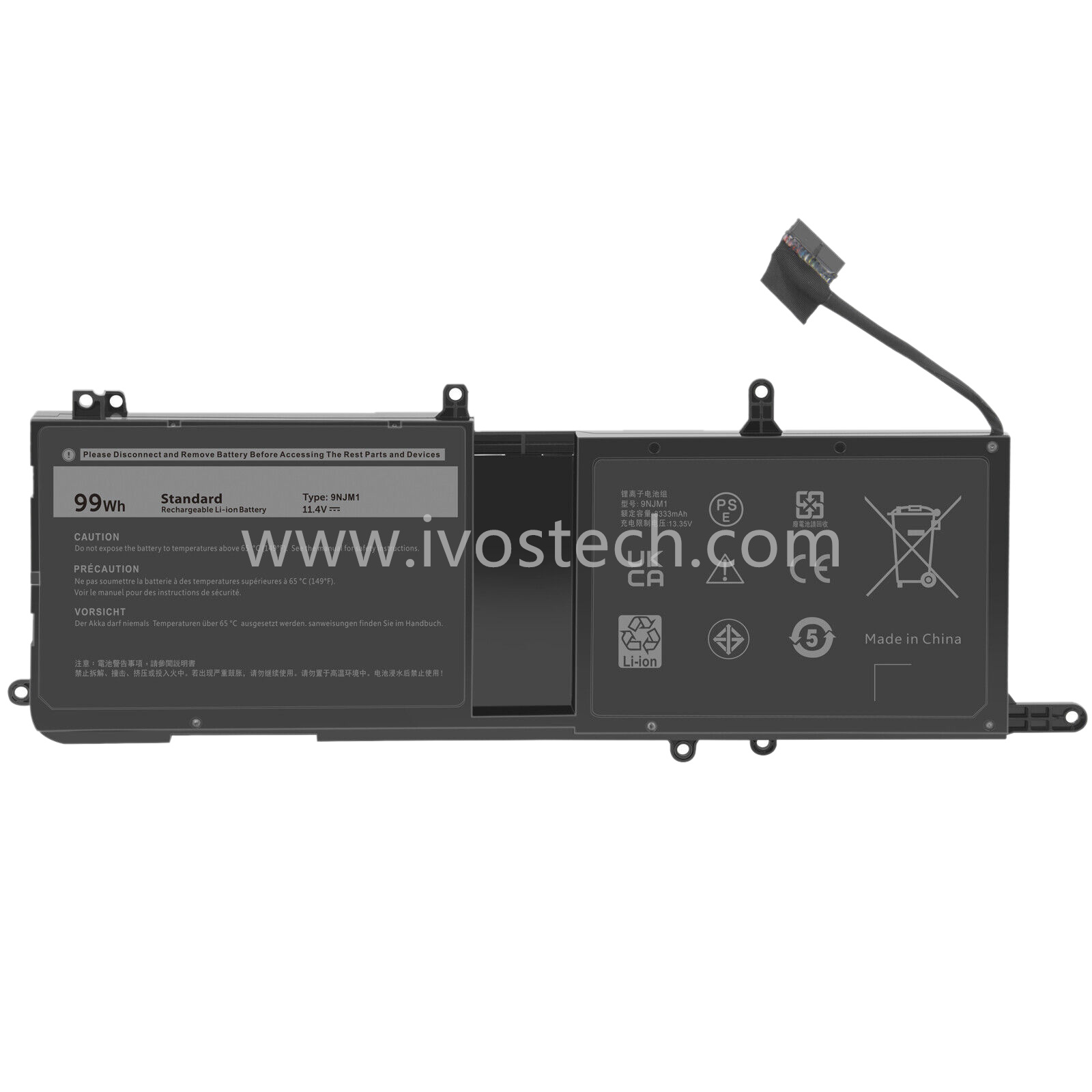 9NJM1 99Wh 11.4V Replacement Laptop Battery for Dell Alienware 17 R4 Alienware 15 R3