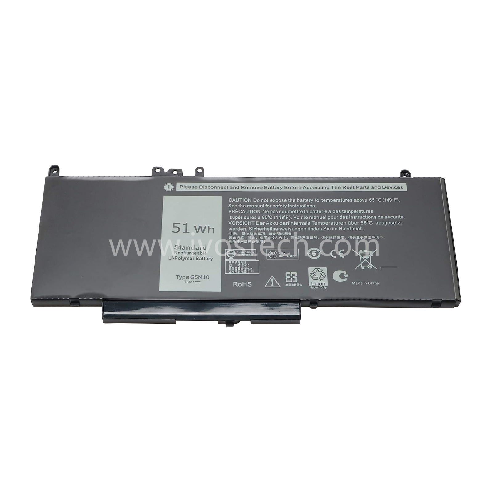 G5M10 51Wh 7.4V Replacement Laptop Battery for Dell Latitude E5450 E5550