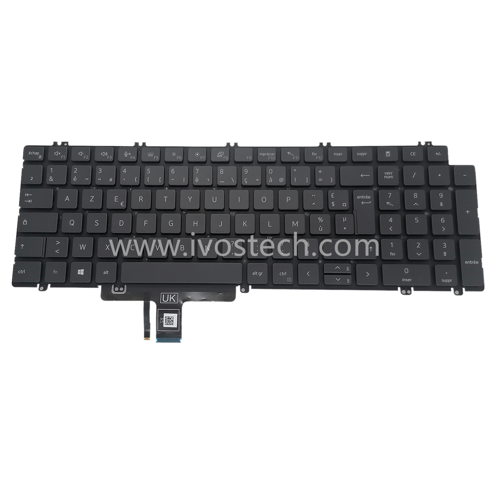 0T8GJ1 Laptop Replacement Keyboard with Backlit for Dell Precision 3560 – FR GR Standard French Greece