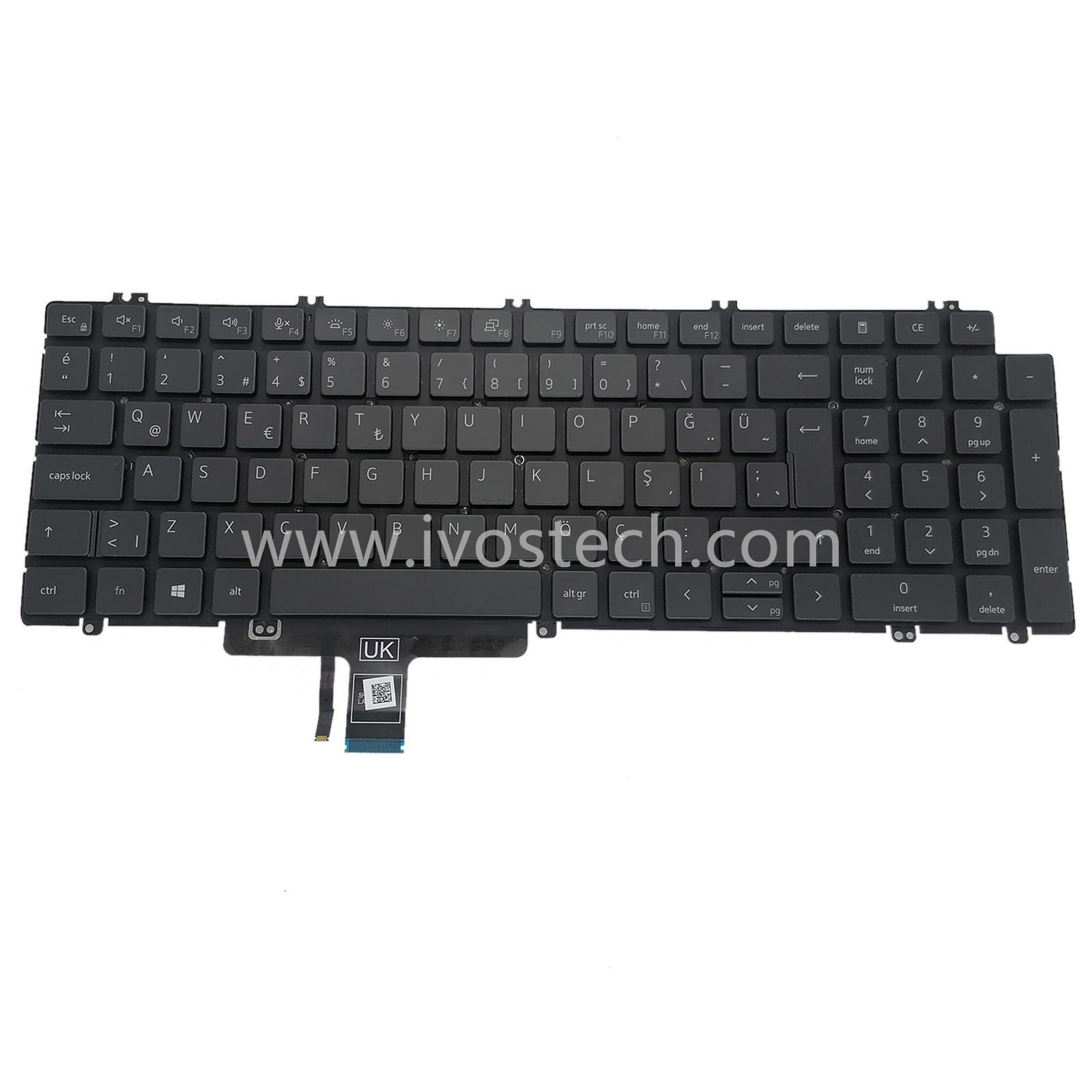 0WCDHV Laptop Replacement Keyboard with Backlit for Dell Precision 3560 – Turkish Standard