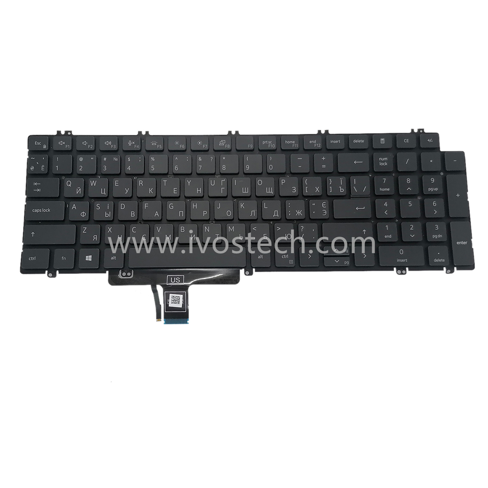 0R9GR3 Laptop Replacement Keyboard with Backlit for Dell Precision 3560 – Ukrainian UA Standard