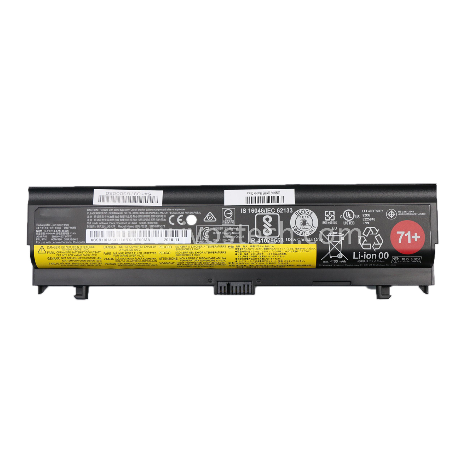 00NY486 48Wh 10.8V 71+ Replacement Laptop Battery for Lenovo ThinkPad L560 L570