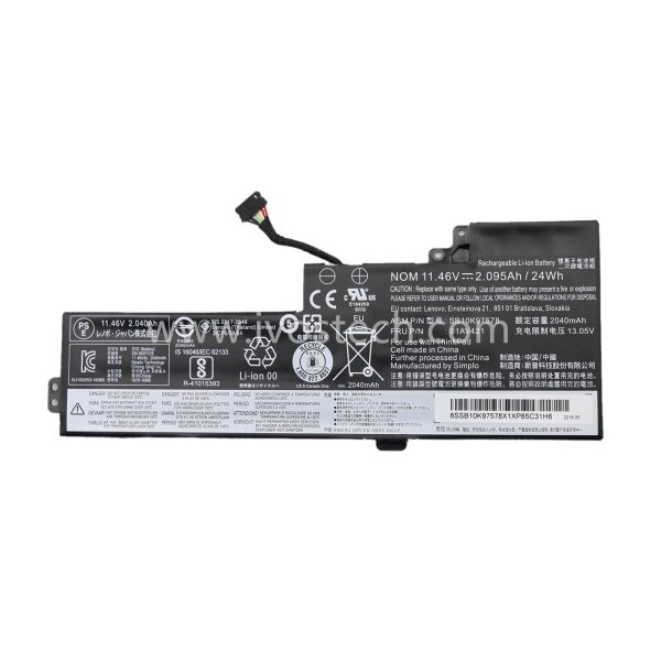 01AV421 24Wh 11.46V Replacement Laptop Battery for Lenovo ThinkPad T470 T480 A475 A485