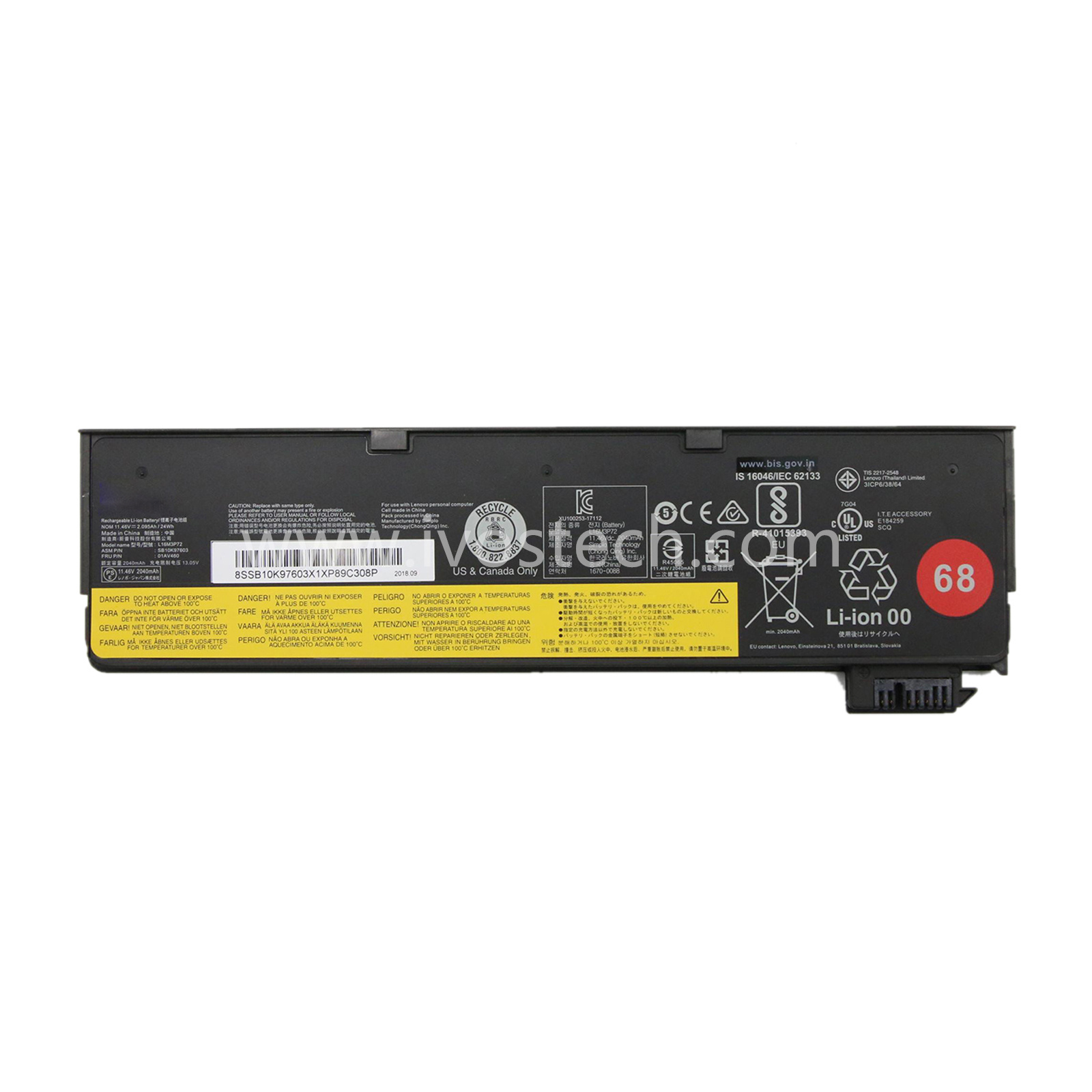 01AV460 24Wh 11.46V Replacement Laptop Battery for Lenovo ThinkPad X240 X250 T440 T450 L450 L460 W550 P50s A275 Series