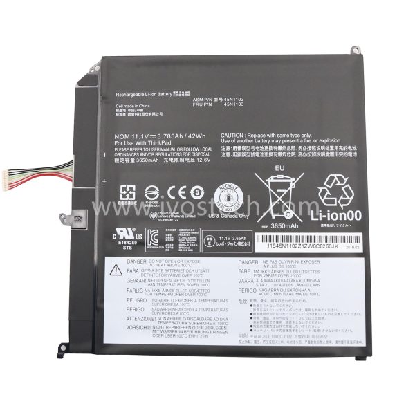 45N1103 42Wh 11.1V Replacement Laptop Battery for Lenovo ThinkPad X1 Helix