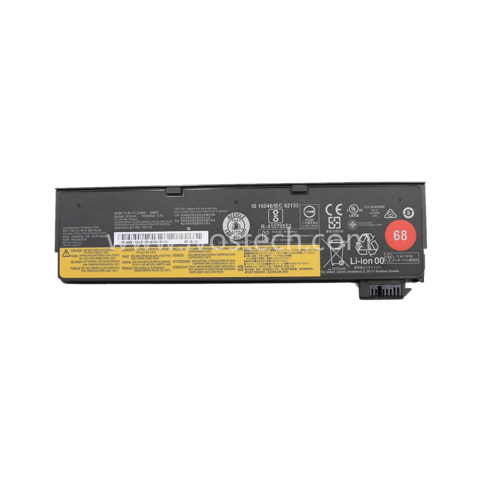 45N1127 24Wh 11.4V Replacement Laptop Battery for Lenovo ThinkPad X240 X250 T440 T450 L450 L460 W550 P50s A275 Series