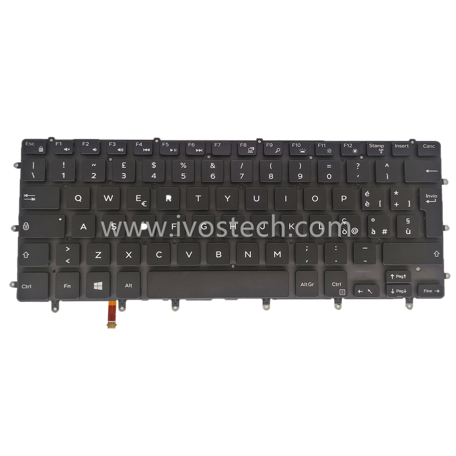 0R931X Laptop Replacement Keyboard with Backlit for Dell XPS 15 9550- IT Standard Italian