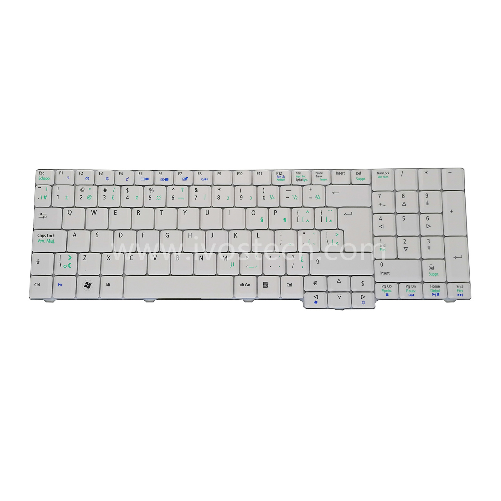 PK1301L02W0 White Laptop Replacement Keyboard for Acer Aspire 6930 – CF Standard