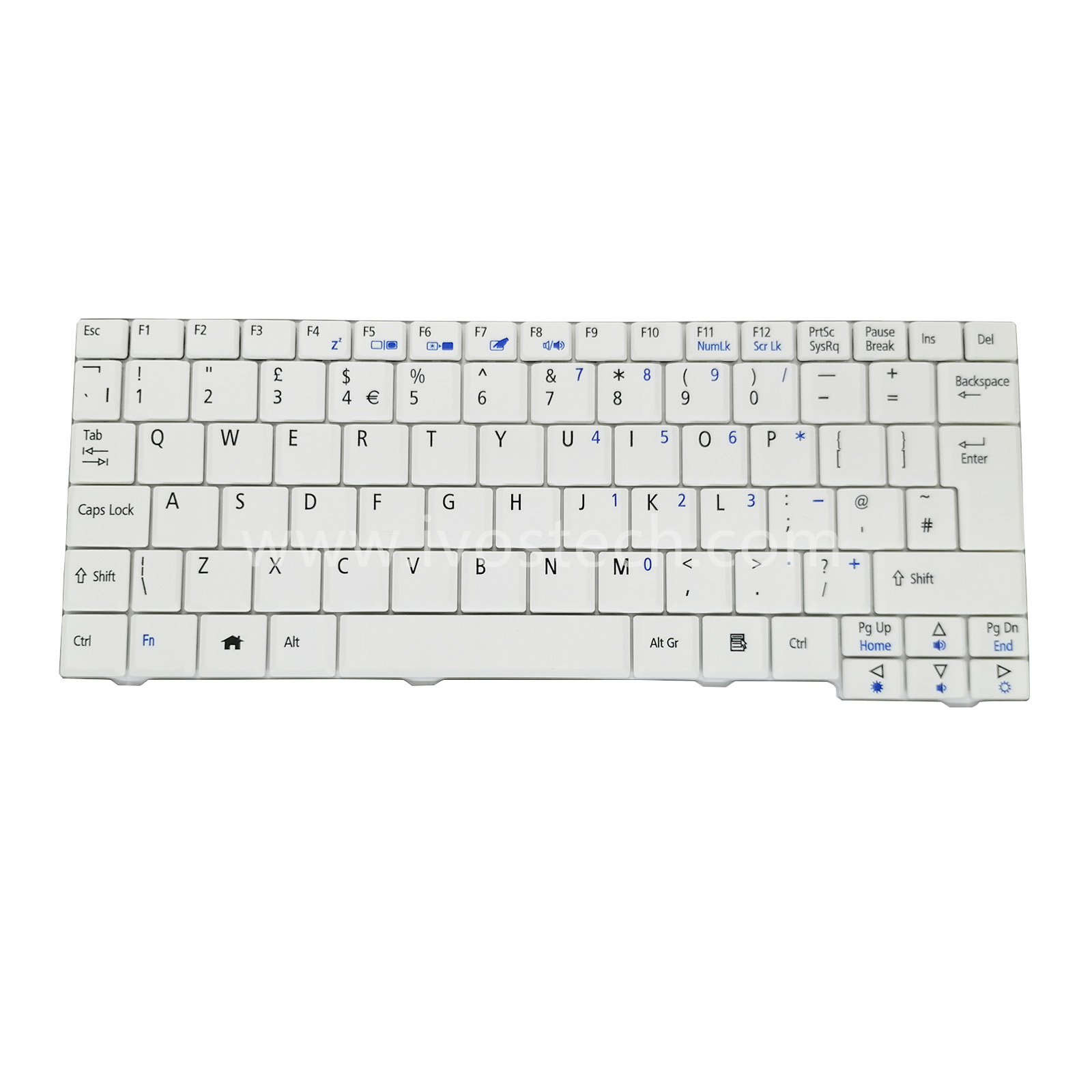 9J.N9482.30U Laptop Replacement Keyboard for Acer Aspire One ZG5 – UK Standard English