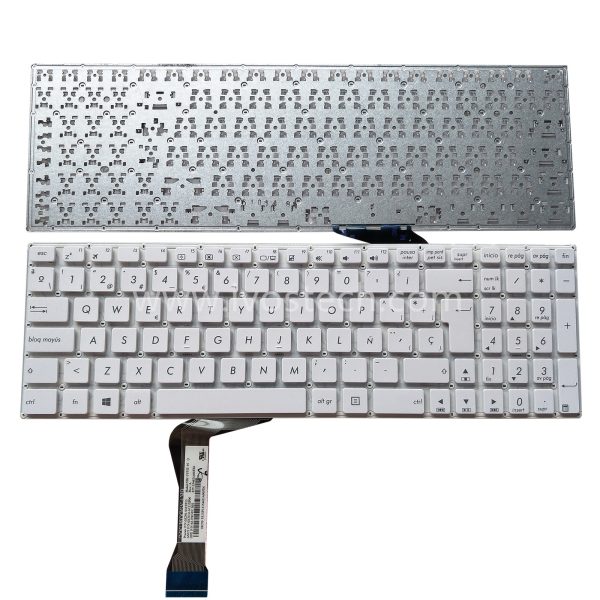 NSK-UU5SU White Laptop Replacement Keyboard for ASUS E502- Spanish Standard