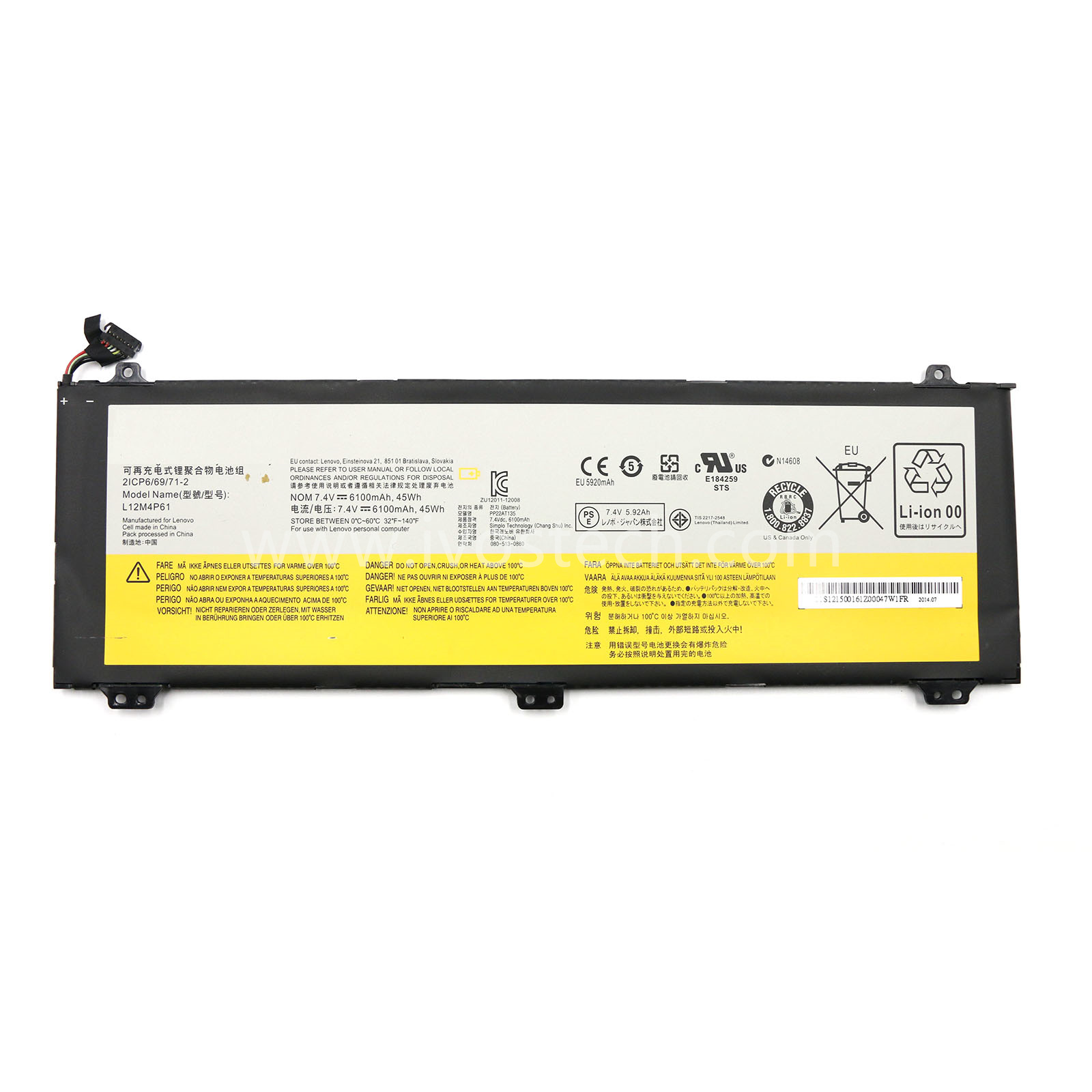 L12M4P61 45Wh 7.4V Replacement Laptop Battery for Lenovo IdeaPad U330 U330P U330T Series