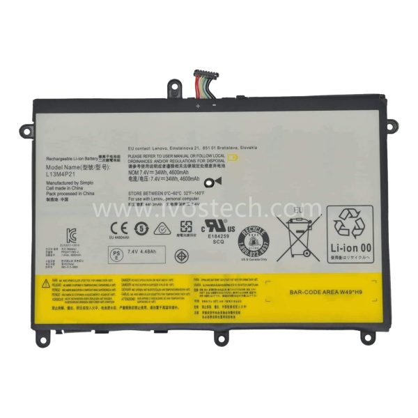 L13M4P21 34Wh 7.4V Replacement Laptop Battery for Lenovo IdeaPad Yoga 2 11 Series