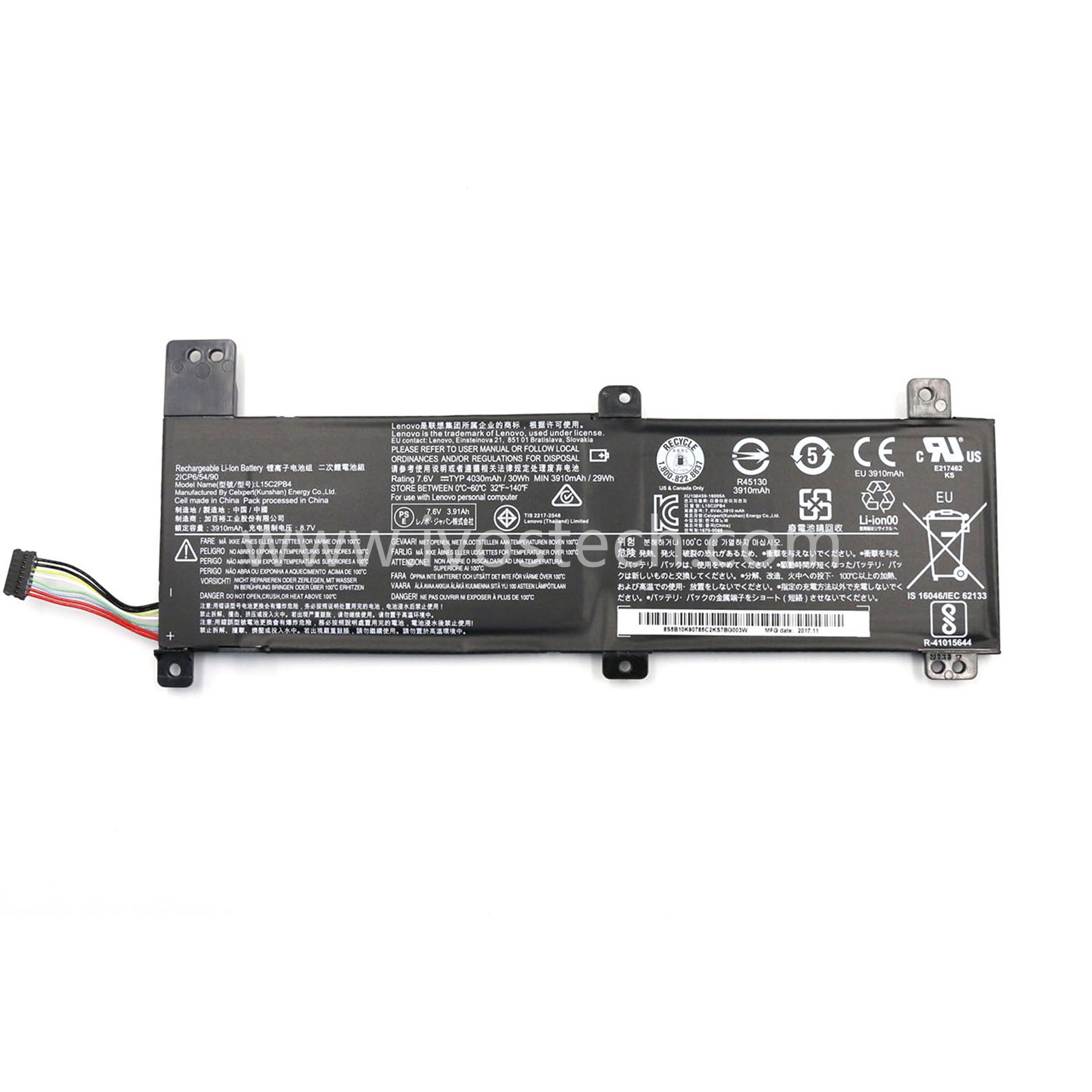 L15C2PB4 30Wh 7.6V Replacement Laptop Battery for Lenovo IdeaPad 310-14IAP 310-14IKB 310-14ISK Series