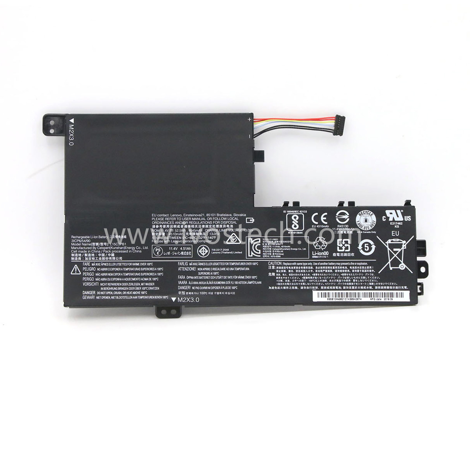 L15C3PB1 5B10M49821 52.5Wh 11.4V Replacement Laptop Battery for Lenovo IdeaPad 330S-14AST 330S-14IKB 330S-15ARR