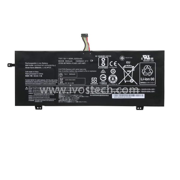 L15L4PC0 46Wh 7.6V Replacement Laptop Battery for Lenovo IdeaPad 710S-13IKB 710S Plus-13IKB 710S-13ISK 710S Plus-13ISK V730-13 Series