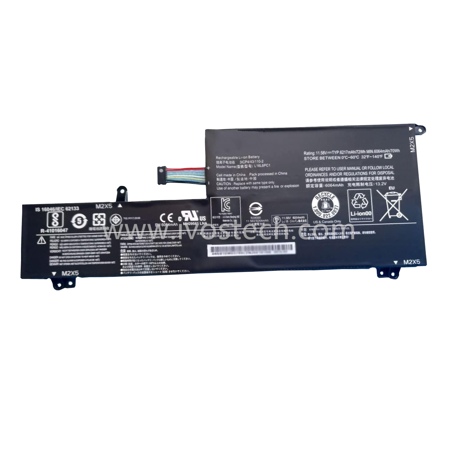 L16L6PC1 72Wh 11.58V Replacement Laptop Battery for Lenovo Yoga 720 720-15 720-15Ikb Series