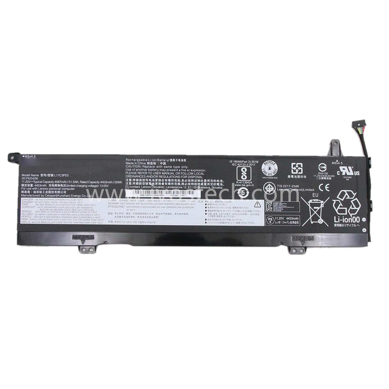 L17C3PE0 51.5Wh 11.25V Replacement Laptop Battery for Lenovo Yoga 730-15IWL Yoga 730-15IKB Series