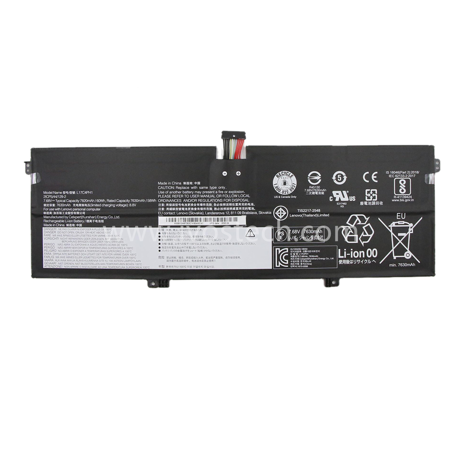 L17C4PH1 60Wh 7.68V Replacement Laptop Battery for Lenovo Yoga 7 Pro-13IKB Yoga C930-13IKB Series