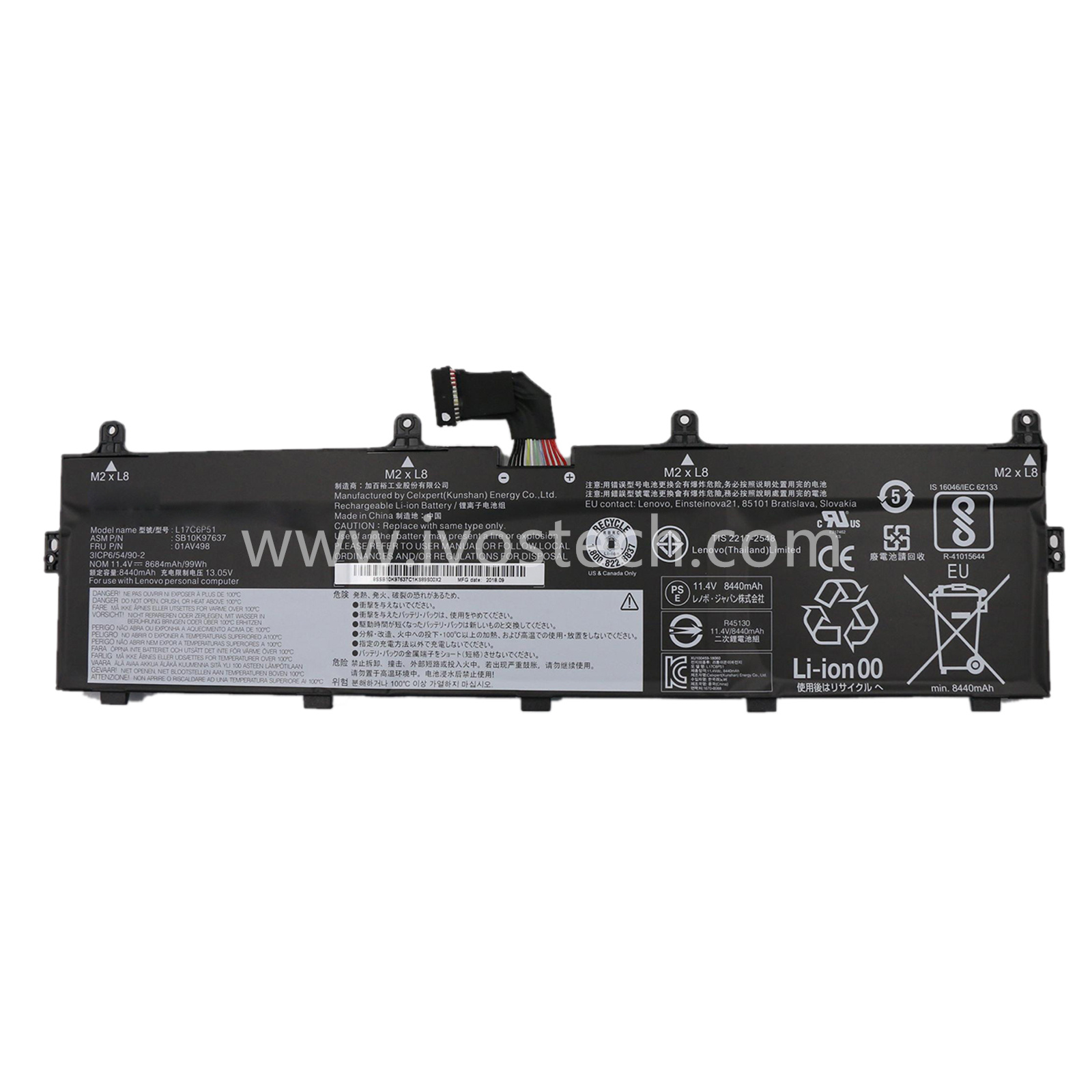 L17C6P51 99Wh 11.4V Replacement Laptop Battery for Lenovo ThinkPad P72 P73 Series