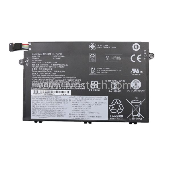 L17L3P51 01AV445 45Wh 11.1V Replacement Laptop Battery for Lenovo ThinkPad E480 E495 E580 E485 E585 E490 E590 E595 E14 E15 Series