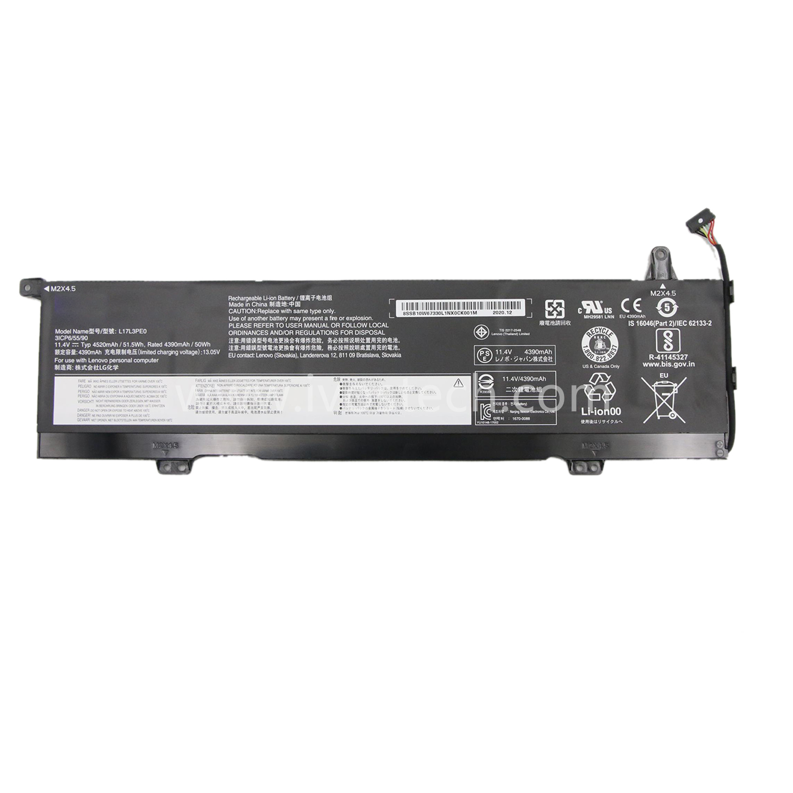 L17L3PE0 51.5Wh 11.4V Replacement Laptop Battery for Lenovo Yoga 730-15IWL Yoga 730-15IKB Series