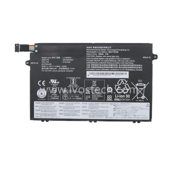 L17M3P51 01AV446 45Wh 11.1V Replacement Laptop Battery for Lenovo ThinkPad E480 E495 E580 E485 E585 E490 E590 E595 E14 E15 Series