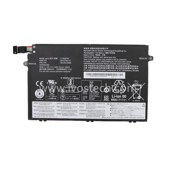 L17M3P52 5B10W13889 45Wh 11.1V Replacement Laptop Battery for Lenovo ThinkPad E480 E495 E580 E485 E585 E490 E590 E595 E14 E15 Series