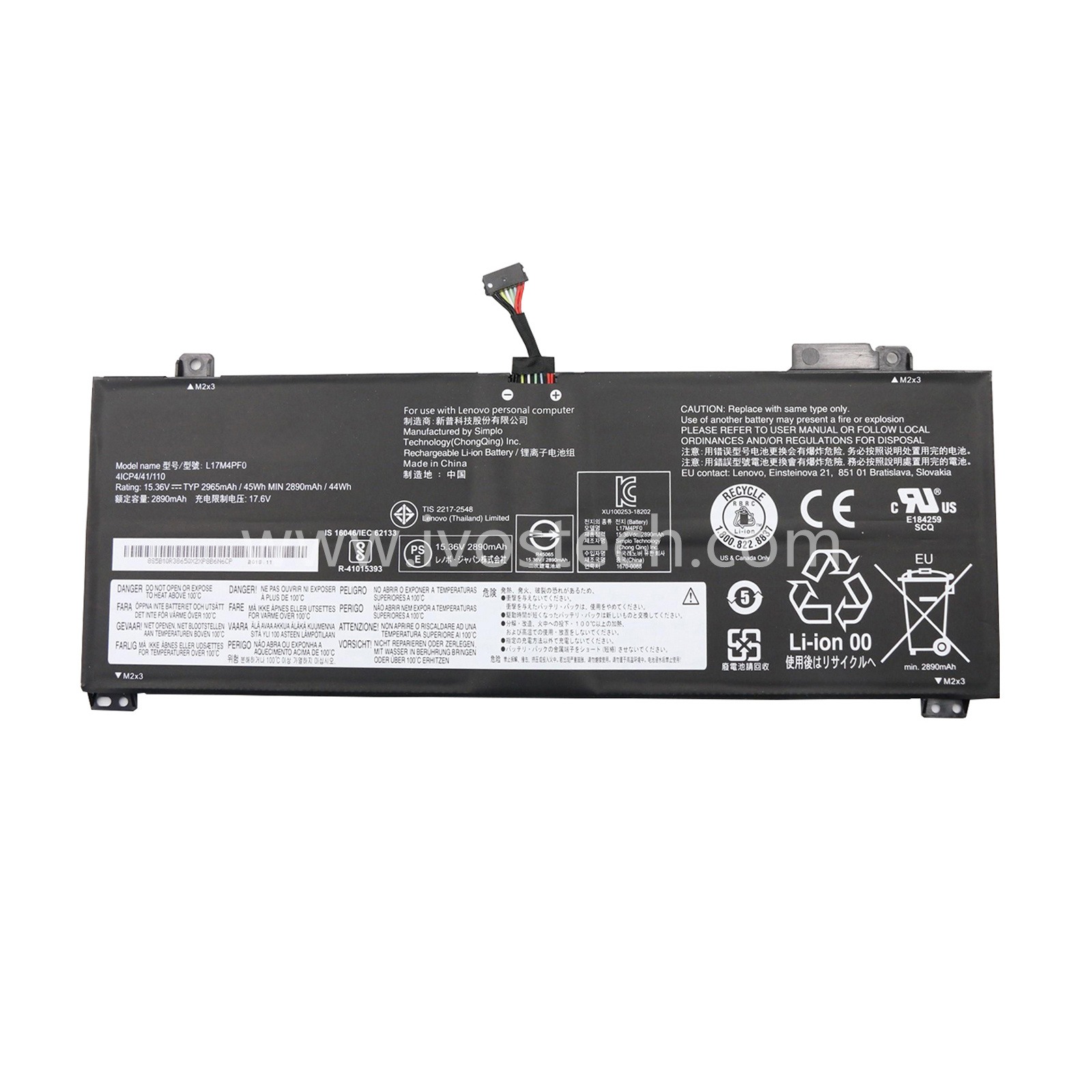 L17M4PF0 45Wh 15.36V Replacement Laptop Battery for Lenovo IdeaPad S530-13IML S530-13IWL Series