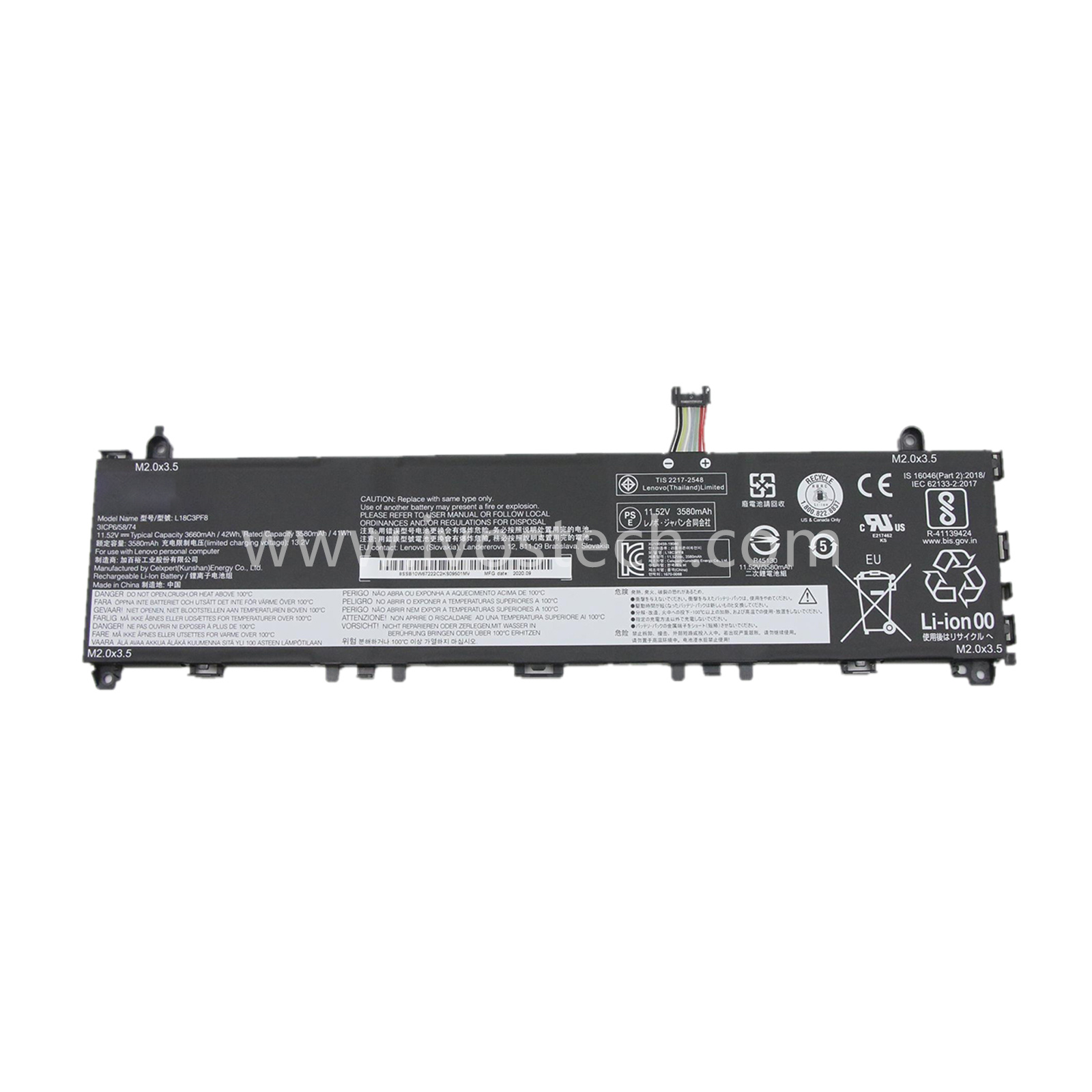 L18C3PF8 42Wh 11.52V Replacement Laptop Battery for Lenovo IdeaPad S340-13IML Series