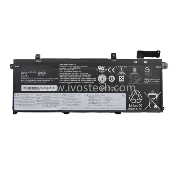 L18M3P73 02DL008 51Wh 11.52V Replacement Laptop Battery for Lenovo ThinkPad T490 T495 P43S Series