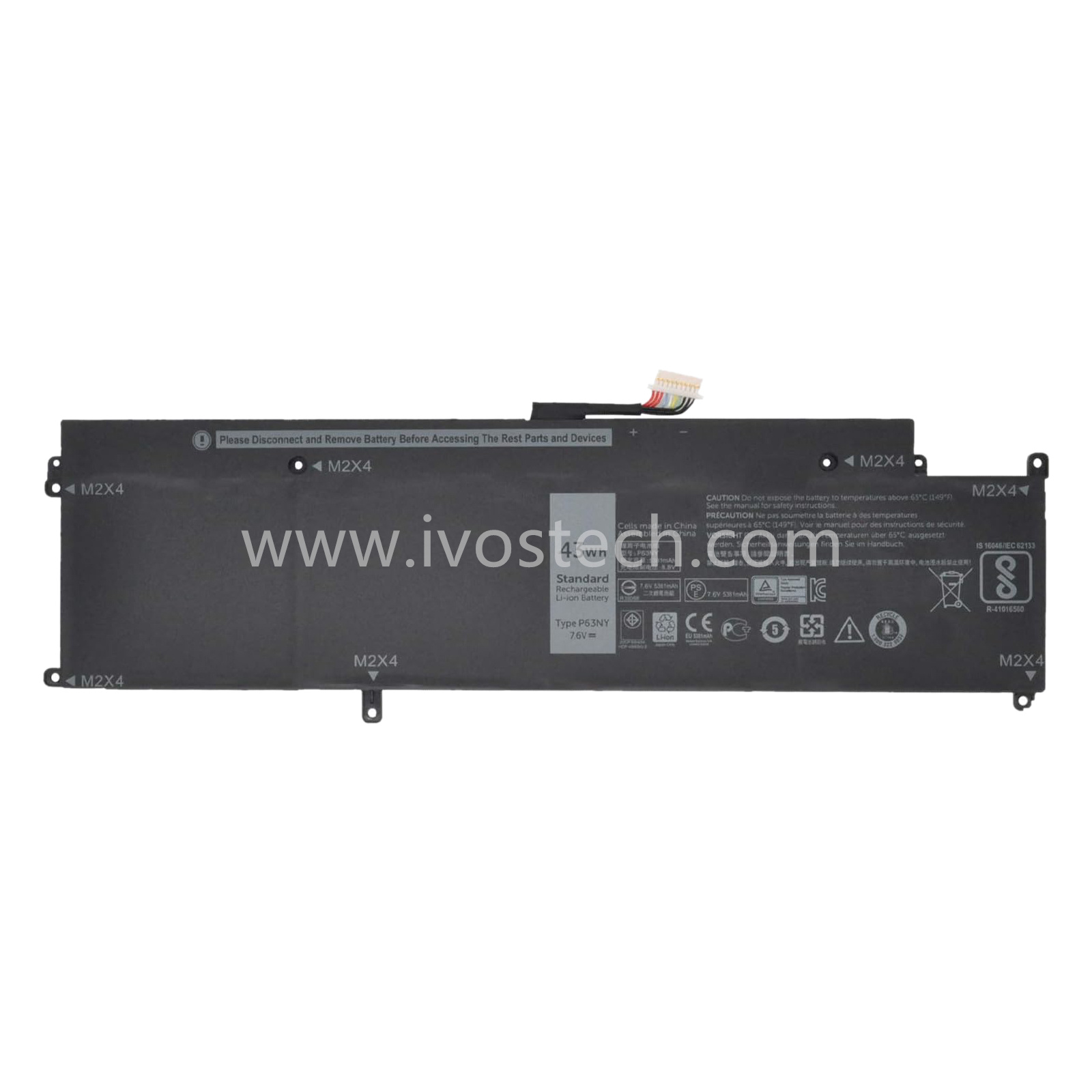 P63NY 43Wh 7.6V Replacement Laptop Battery for Dell Latitude 13 7370