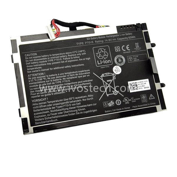 PT6V8 63Wh 14.8V Replacement Laptop Battery for Dell Alienware M11x M14x