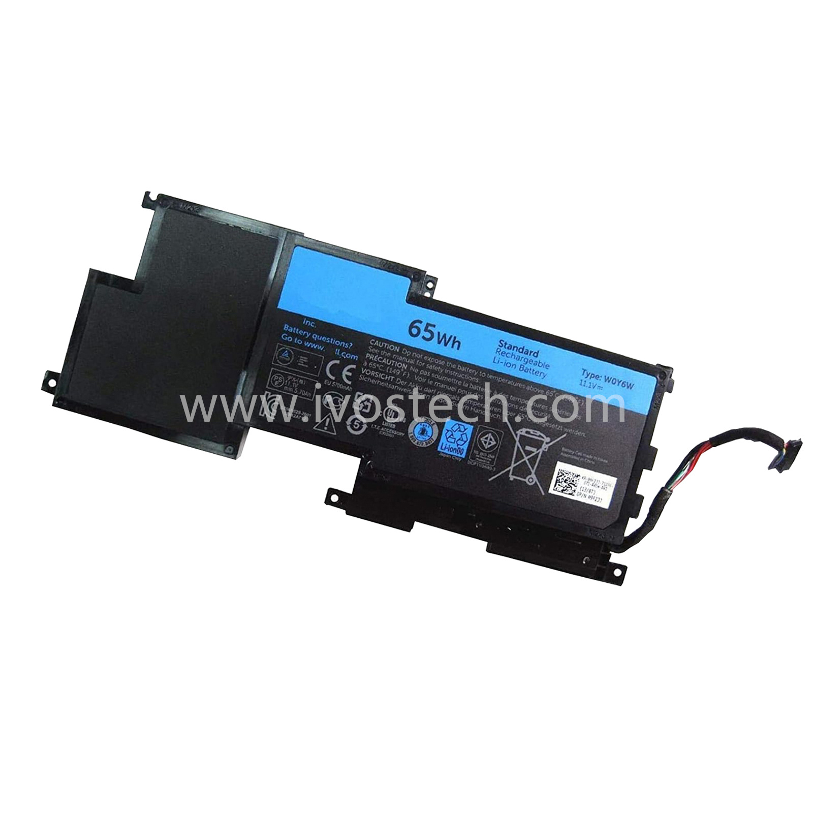 W0Y6W 65Wh 11.1V Replacement Laptop Battery for Dell XPS 15 L521x