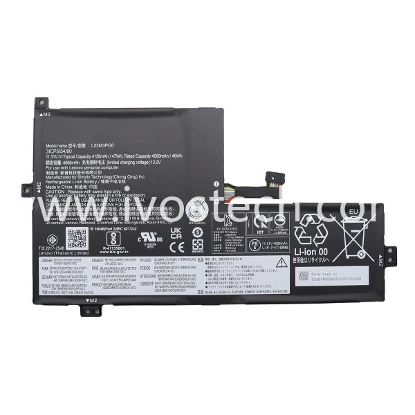 5B11K08432 L22M3PG0 47Wh 11.31V Replacement Laptop Battery for Lenovo 500e Yoga Chromebook Gen 4 82W4 82W5