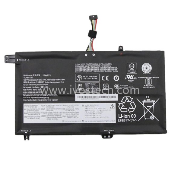 L18M4PF5 70Wh 15.2V Replacement Laptop Battery for Lenovo IdeaPad S540-15IML S540-15IWL Series