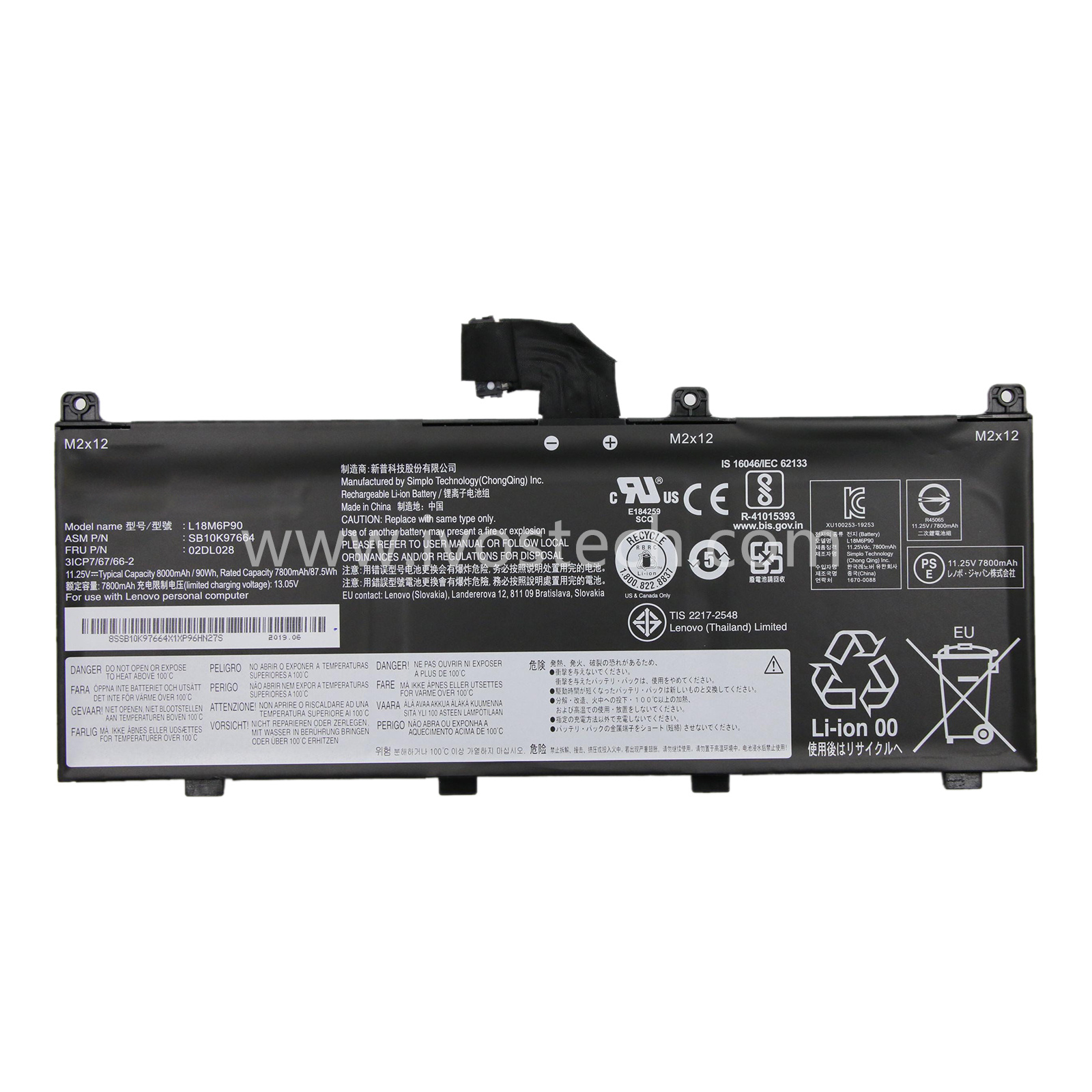 L18M6P90 02DL028 90Wh 11.25V Replacement Laptop Battery for Lenovo ThinkPad P53 Series