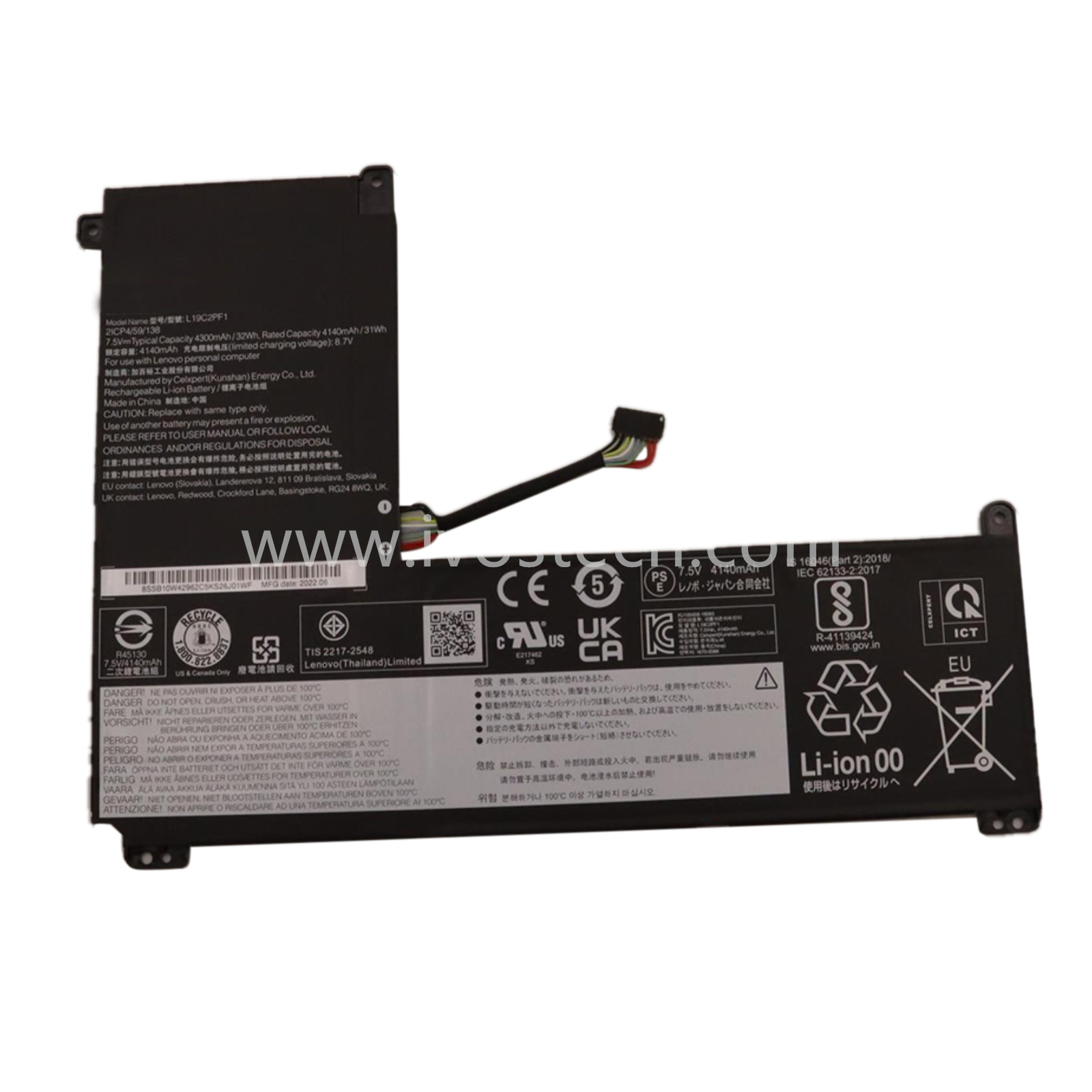 L19C2PF1 32Wh 7.5V Replacement Laptop Battery for Lenovo IdeaPad 1-11IGL05 1-14IGL05 Series Notebook