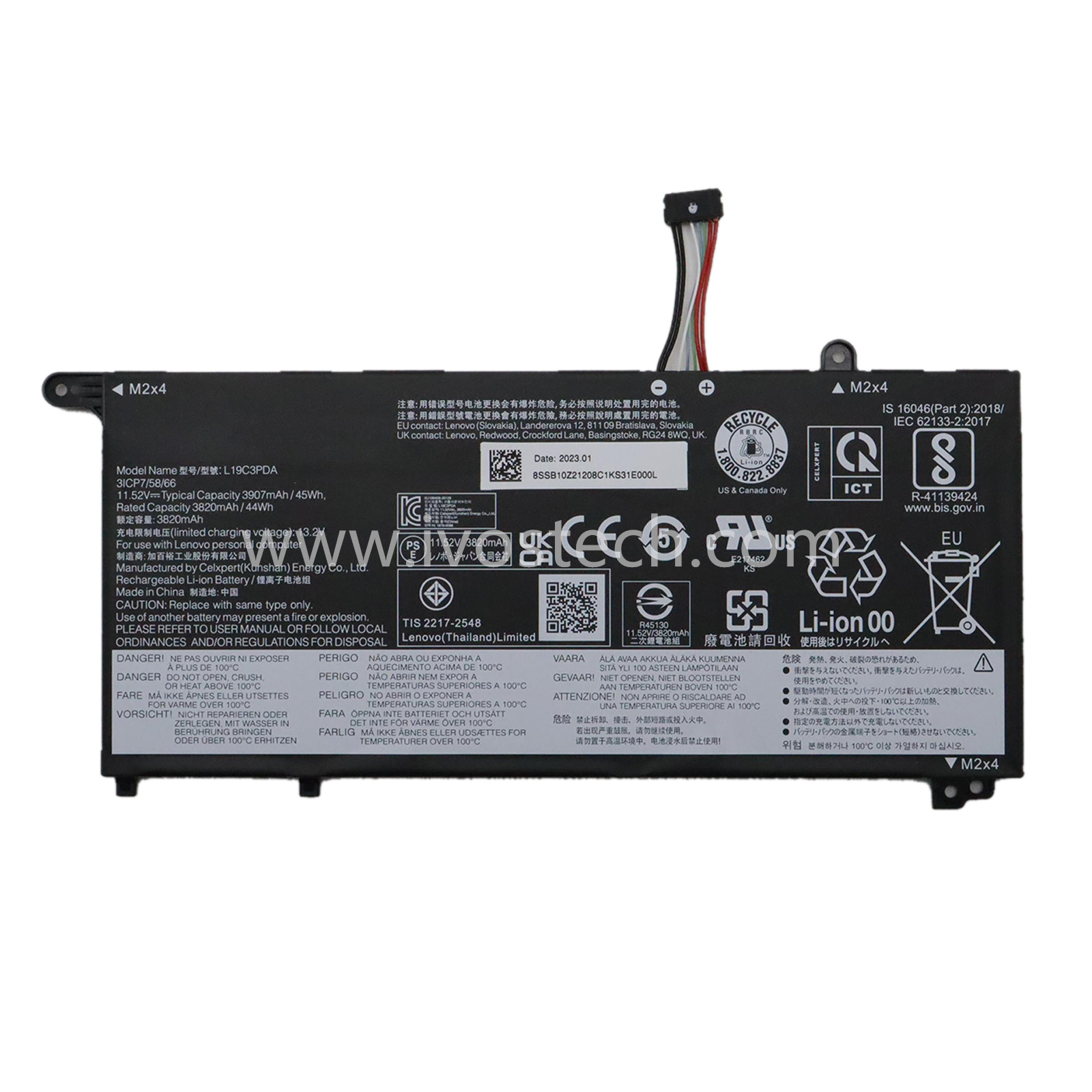 L19C3PDA 45Wh 11.52V Replacement Laptop Battery for Lenovo ThinkBook 14 G2 ITL ARE Series