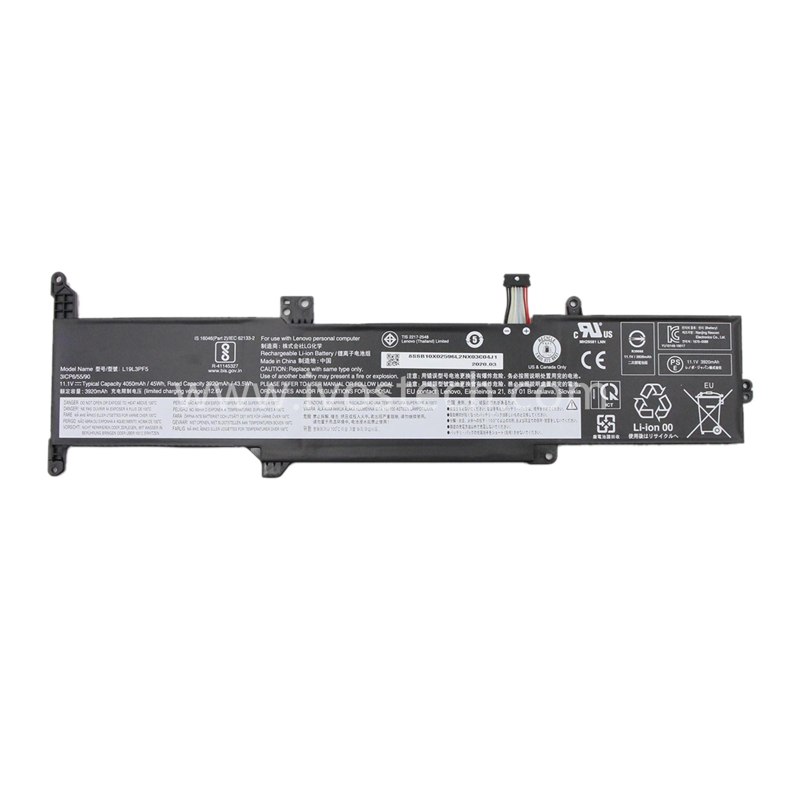 L19L3PF5 45Wh 11.1V Replacement Laptop Battery for Lenovo IdeaPad 3-14ADA05 3-14ARE05 3-14IIL05 3-14IML05 3-15ARE05 3-15IIL05 3-15IML05 Series