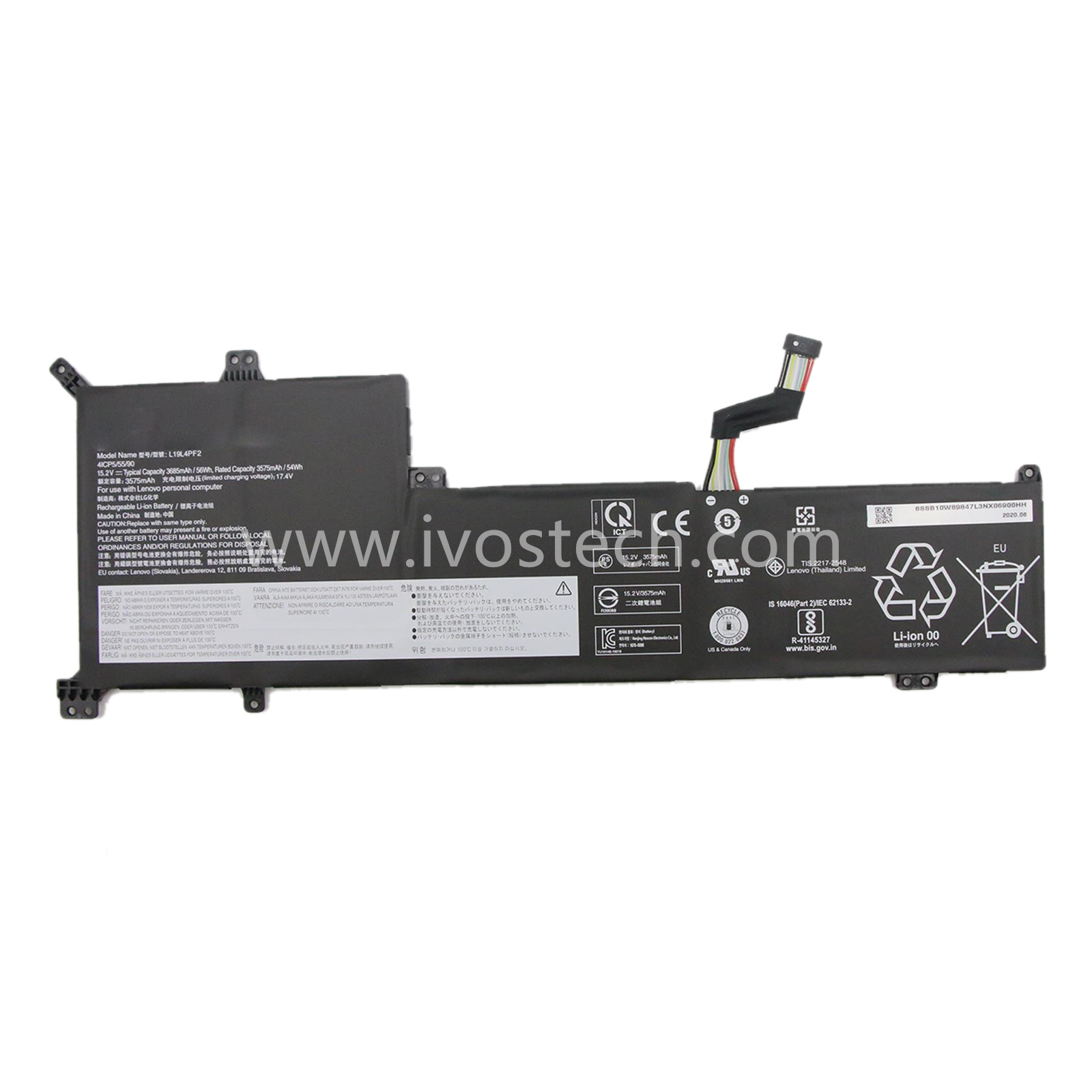 L19L4PF2 56Wh 15.2V Replacement Laptop Battery for Lenovo IdeaPad 3-17ADA05 3-17ARE05 3-17IIL05 3-17IML05 V17-IIL Series