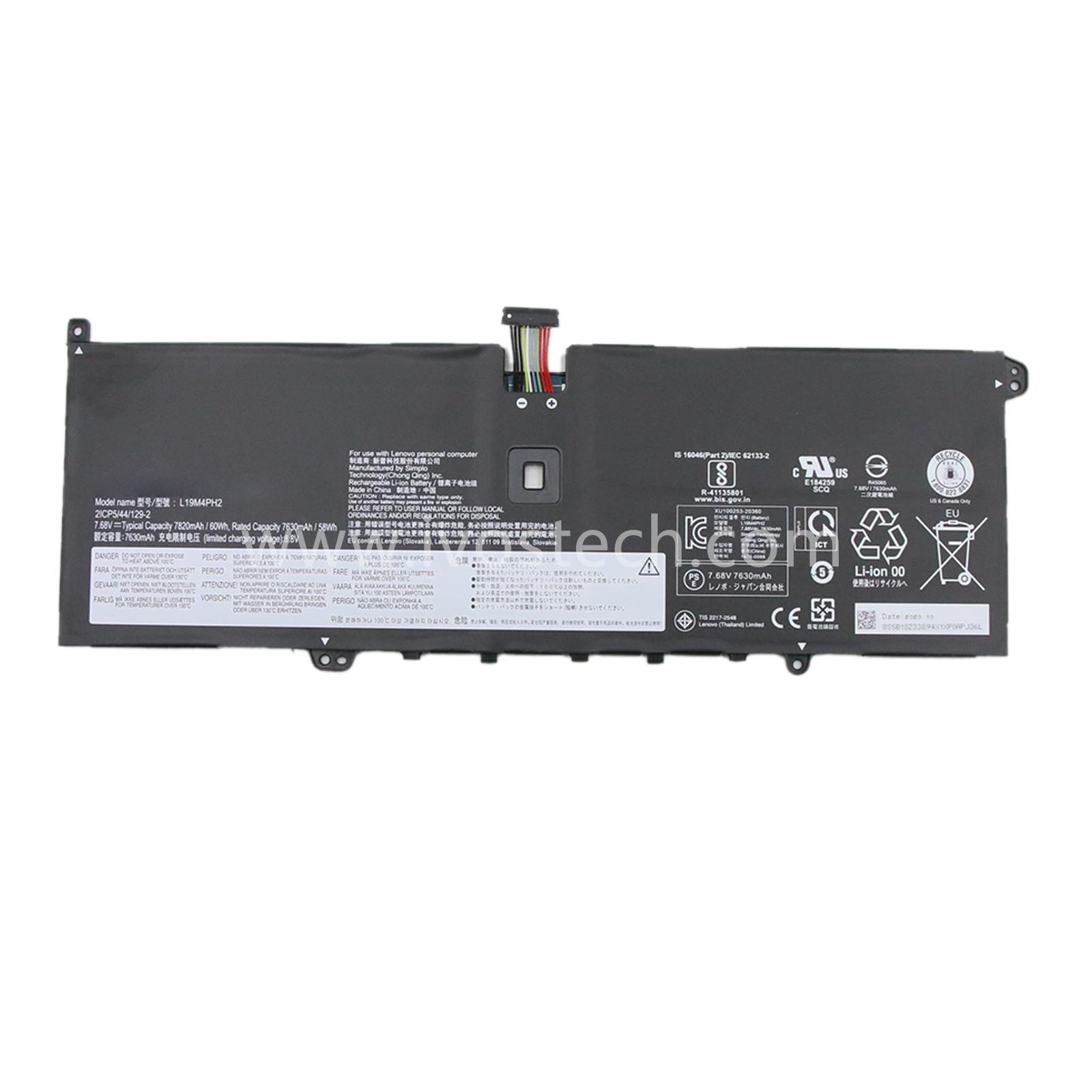 L19M4PH2 60Wh 7.68V Replacement Laptop Battery for Lenovo Ideapad Yoga 9-14ITL5 82BG Series