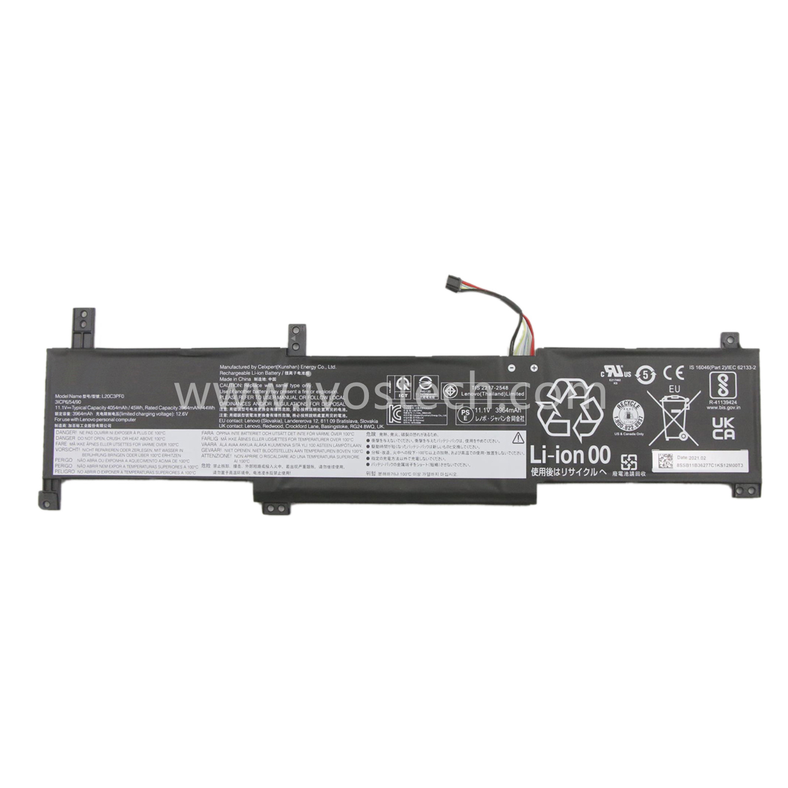 L20C3PF0 45Wh 11.1V Replacement Laptop Battery for Lenovo Ideapad 3-14ITL6 3-15ITL6 3-17ITL6 S14 V14 G2 G3 V15 G2 G3 V17 G2 G3 K14 Series