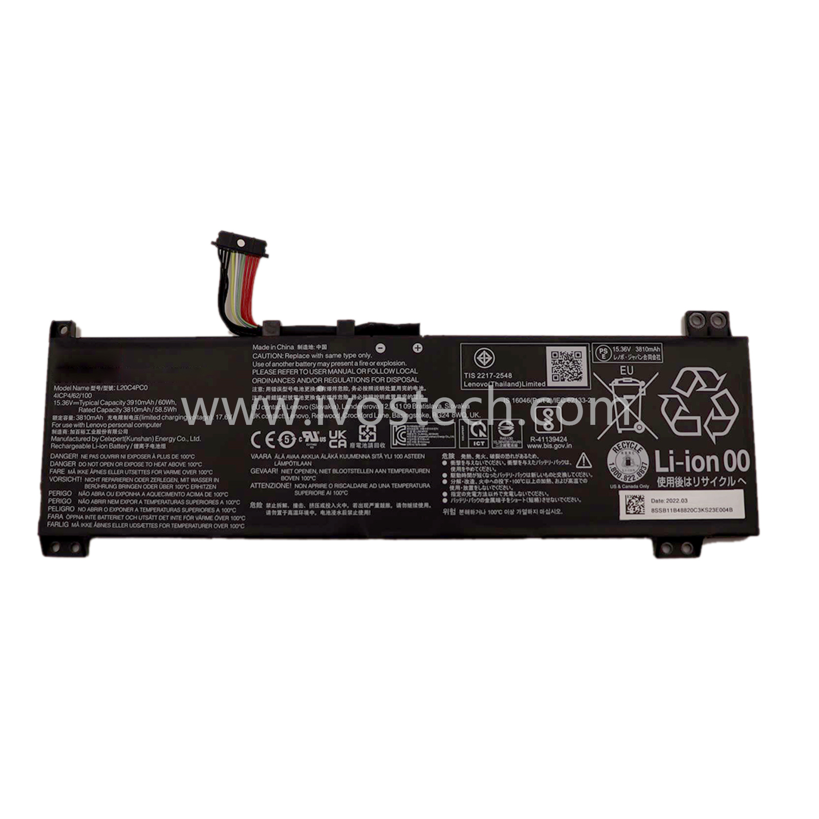 L20C4PC0 60Wh 15.36V Replacement Laptop Battery for Lenovo Ideapad Gaming 3-15ACH6 Legion 5-15ITH6 15ITH6H 15ACH6 15ACH6A 15ACH6H Series