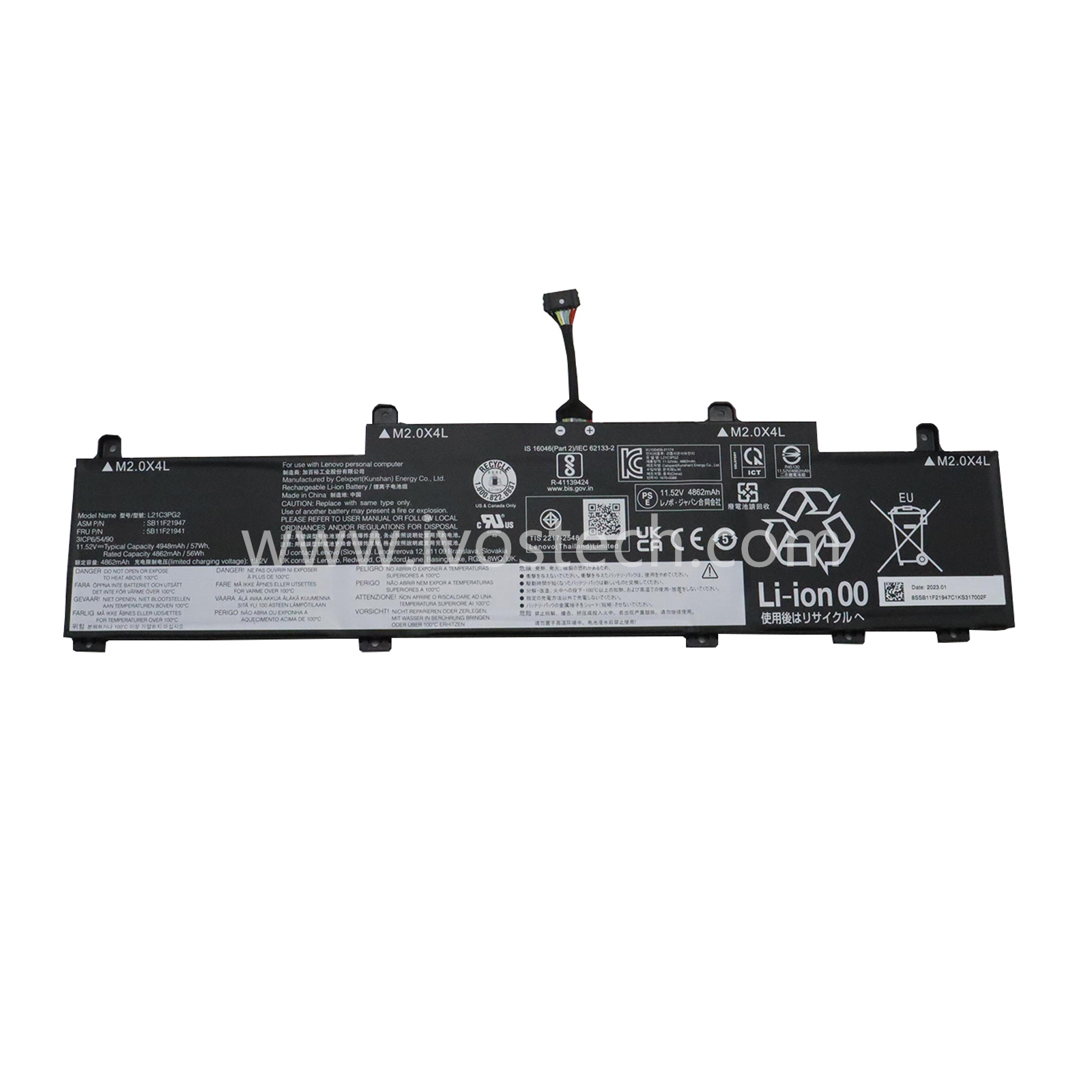 L21C3PG2 5B11F21941 57Wh 11.52V Replacement Laptop Battery for Lenovo Thinkpad L14 L15 3rd Gen Series