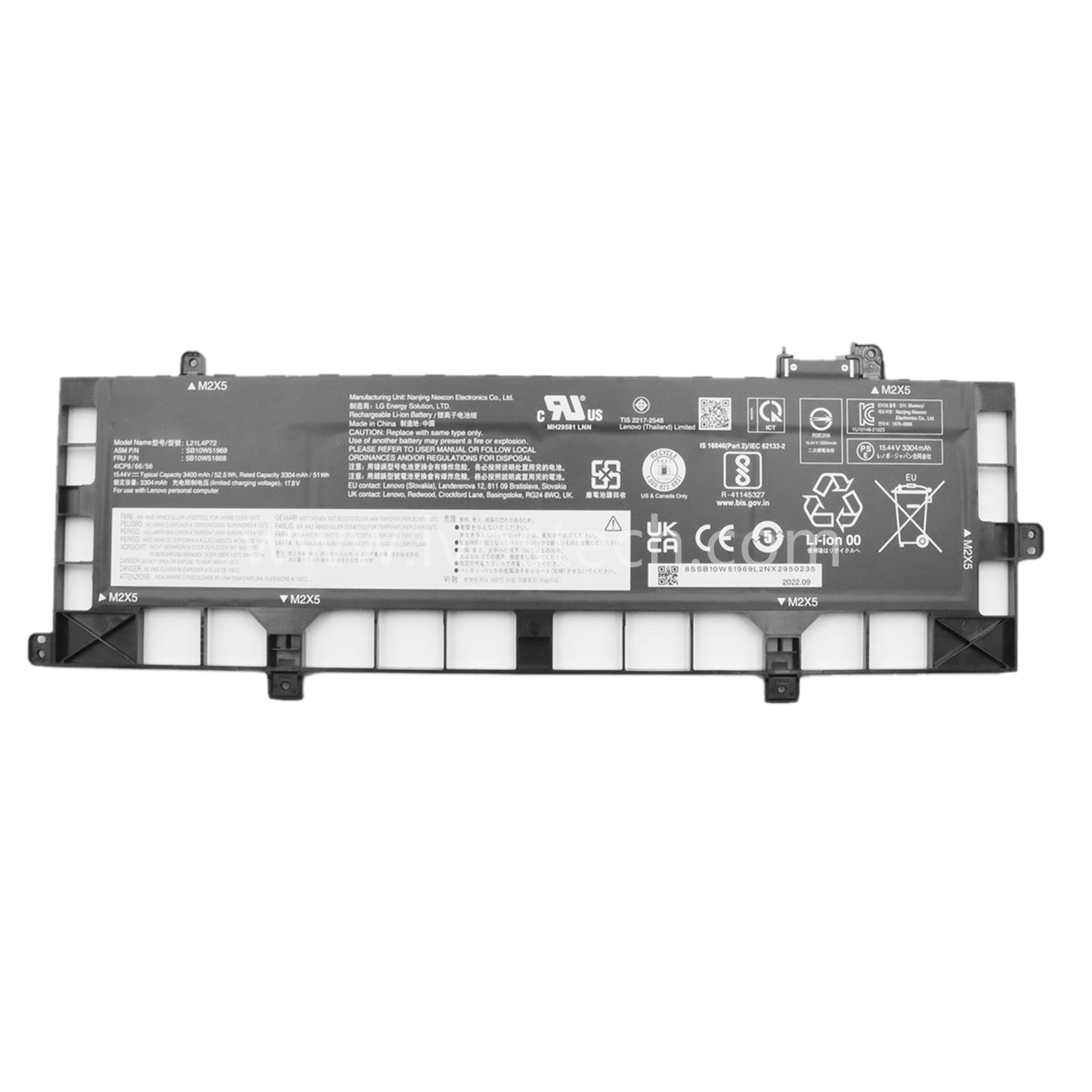 L21L4P72 52.5Wh 15.44V Replacement Laptop Battery for Lenovo ThinkPad P16s T16 Gen 1 Gen 2 Series