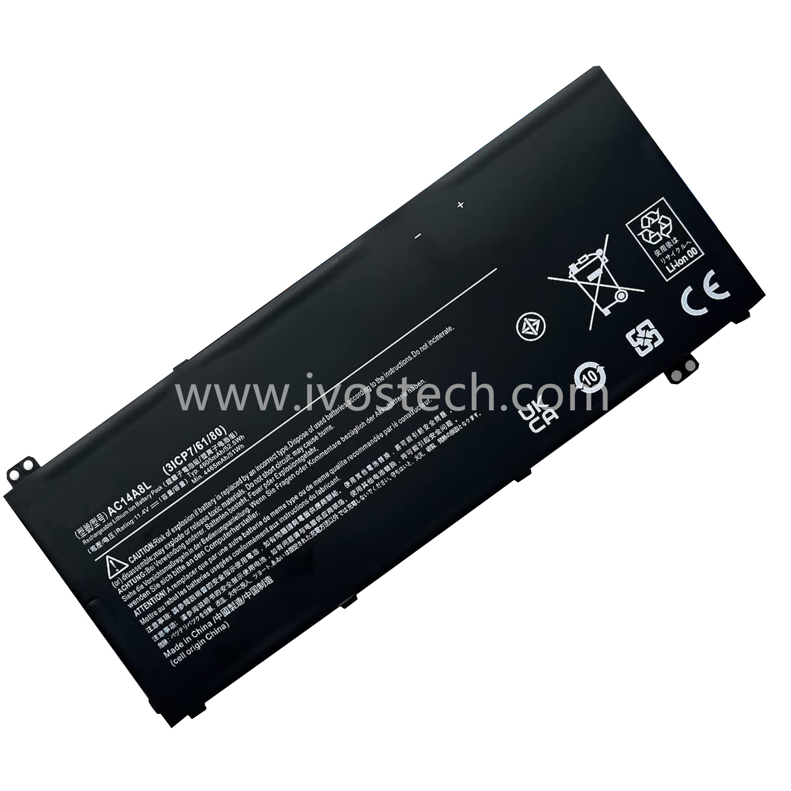 AC14A8L 52.5Wh 11.4V Replacement Laptop Battery for Acer V15 Nitro Aspire VN7-571 VN7-591 VN7-571G VN7-791G VN7-591G-77A9 VN7-791 Series