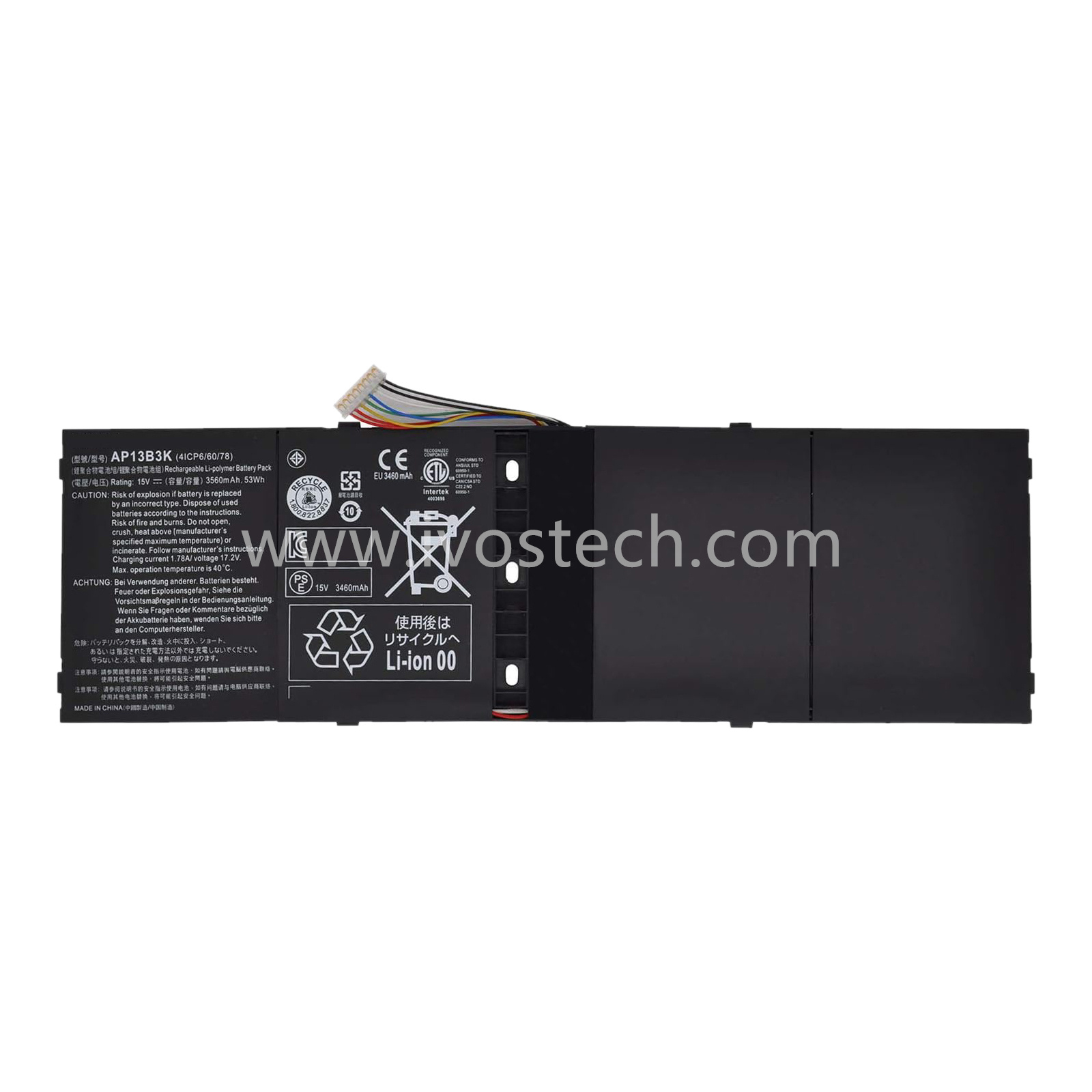 AP13B3K 53Wh 15V Replacement Laptop Battery for Acer Aspire V5 M5-583P V5-572P V5-572G R7-571 Series