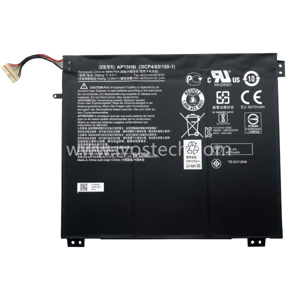 AP15H8I 54.8Wh 11.4V Replacement Laptop Battery for Acer Aspire One Cloudbook 14 AO1-431 Swift 1 SF114-31 Series